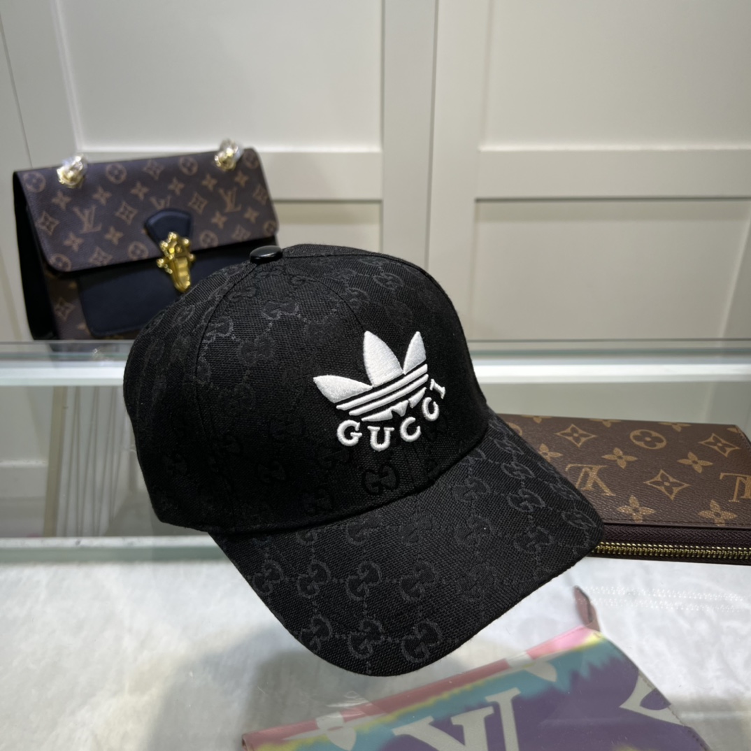 Gucci x Adidas Baseball Hat Black Gucci Hat - Soul Replicas