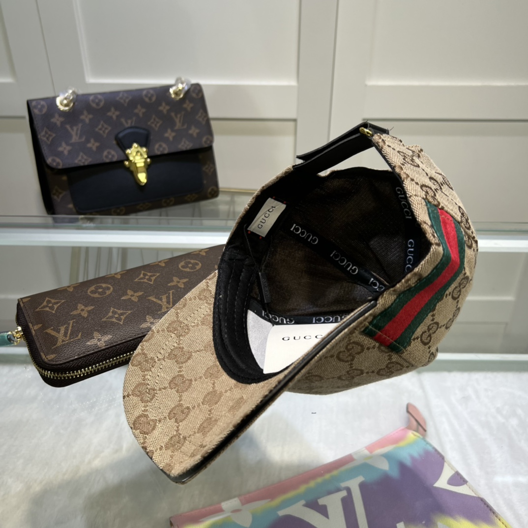 Original Gucci Canvas Baseball Hat With Web Beige Gucci Hat - Soul Replicas