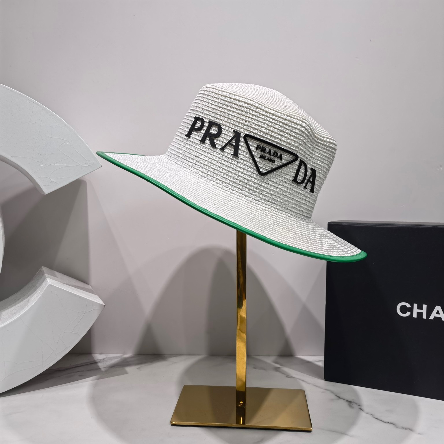 Prada Raffia Hat White Prada Hat - Soul Replicas