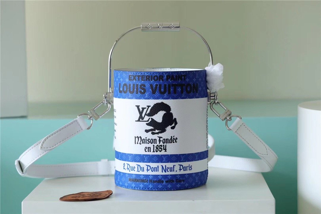 Louis Vuitton Paint Can Coated Canvas By Virgil Abloh's Lagoon For Women. Women's Bags. Shoulder And Crossbody Bags 6.7in/17cm LV M81597 - Soul Replicas