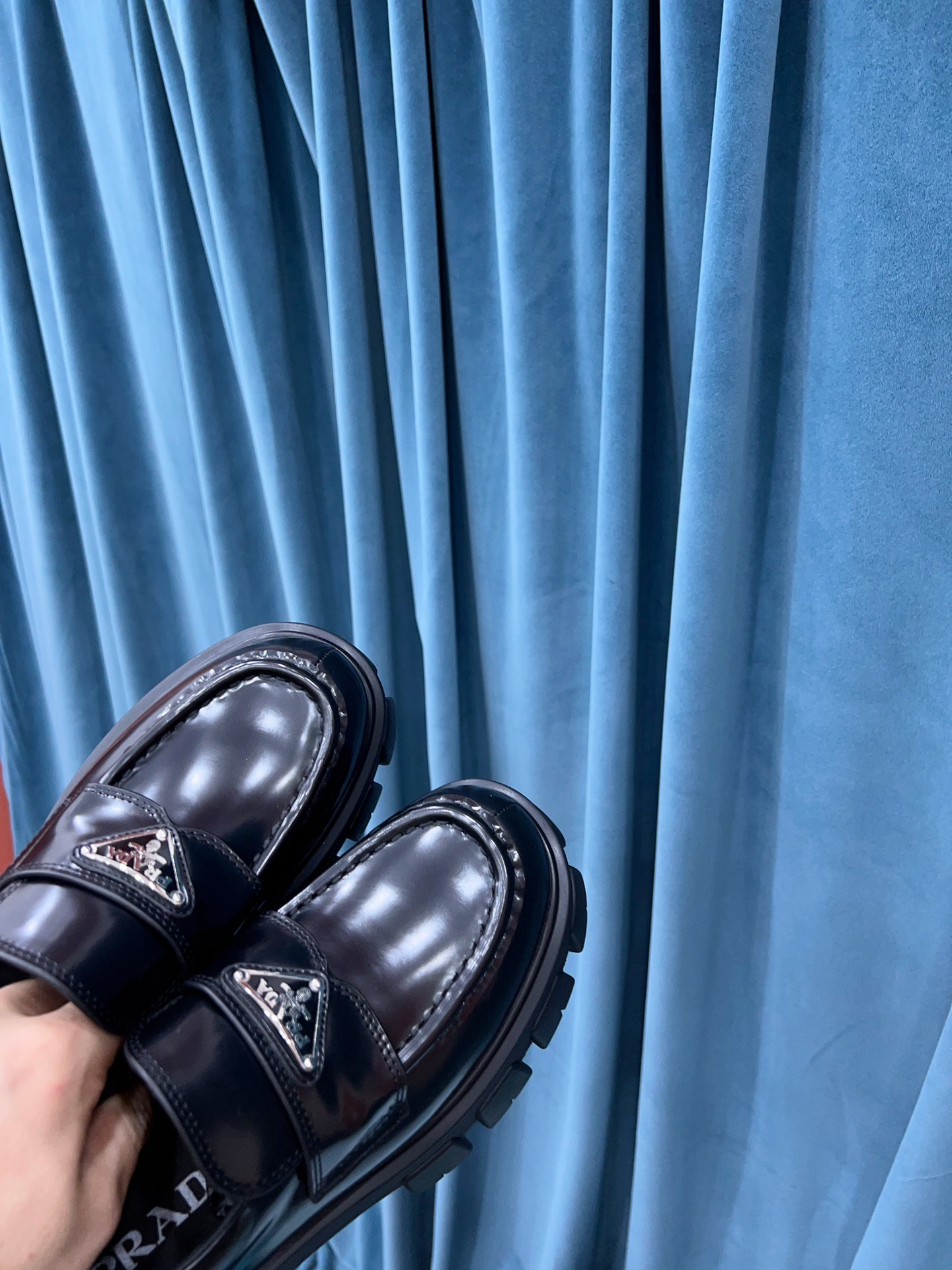 Prada Monolith Brushed Loafers Black For Women 2.4in/60mm Prada 2DE129_B4L_F0002  - Soul Replicas