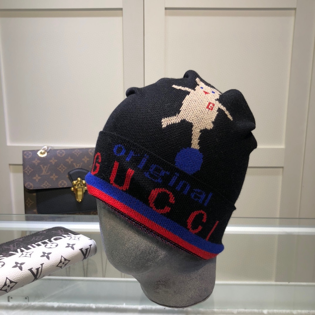 Gucci Beanie Cashmere In Black - Soul Replicas
