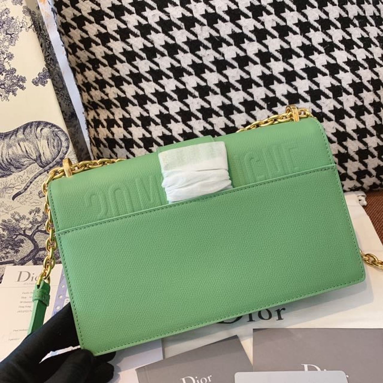 Christian Dior 30 Montaigne Chained Bag Deep Mint Green Box For Women 24cm/9in CD - Soul Replicas