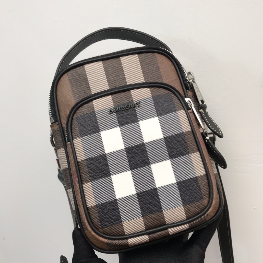 Burberry Check And Crossbody Bag For Men. Men-s Bags 7.7in/19.5cm 80491181 - Soul Replicas