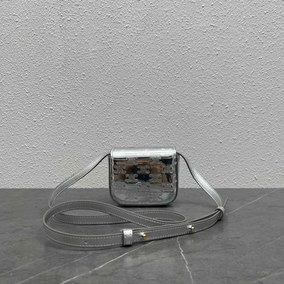 Celine Teen Triomphe Bag Silver For Women 7in/19cm - Soul Replicas