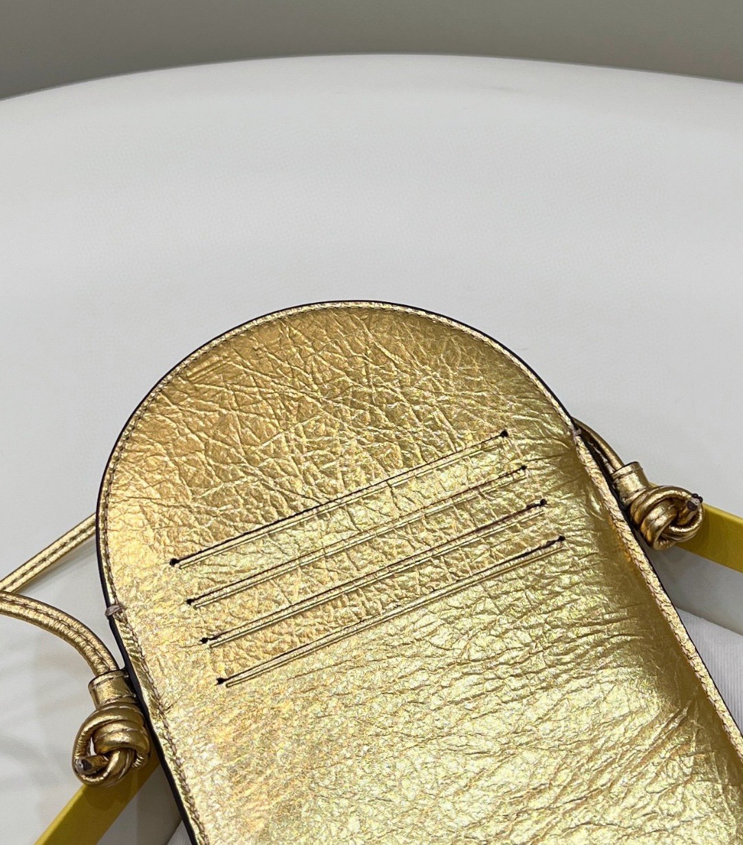 Fendi 12 Pro Phone Holder Gold Bag For Woman 21.5cm/8.5in 7AS055AISPF0RXU - Soul Replicas