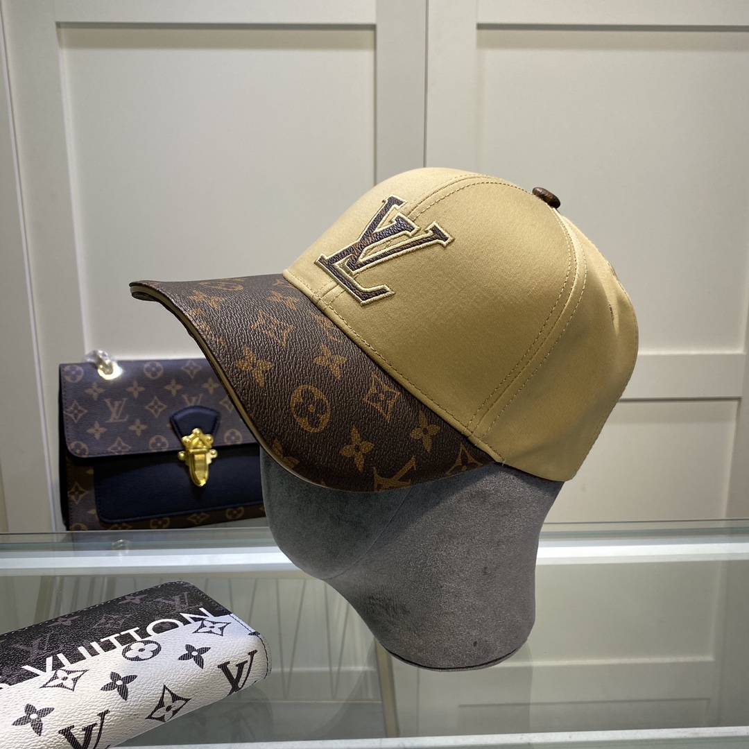 Louis Vuitton Embroidered Logo Baseball Cap Gold/Brown LV Cap - Soul Replicas