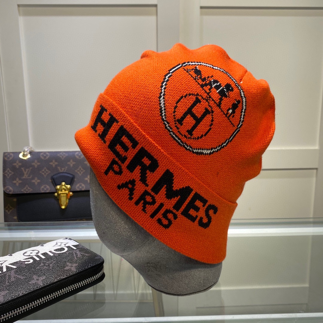 Hermes Frequence Beanie In Orange - Soul Replicas