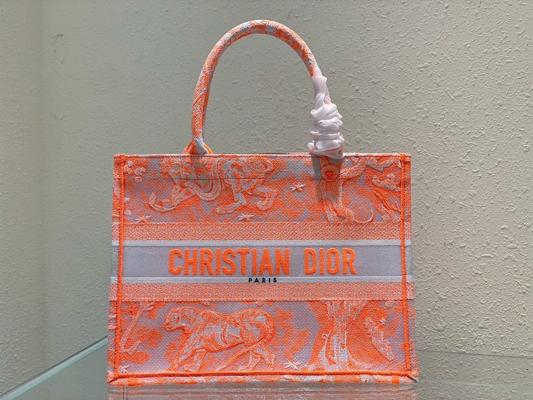 Christian Dior Medium Dior Book Tote Orange. For Women. Women's Handbags 14in/36cm CD M1296ZRVJ_M057 - Soul Replicas