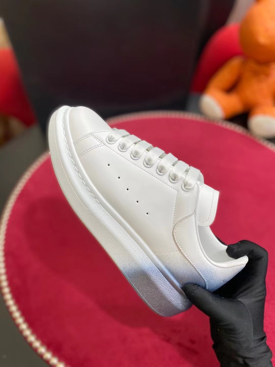 Alexander McQueen Oversized Sneaker White/Blue For Women - Soul Replicas