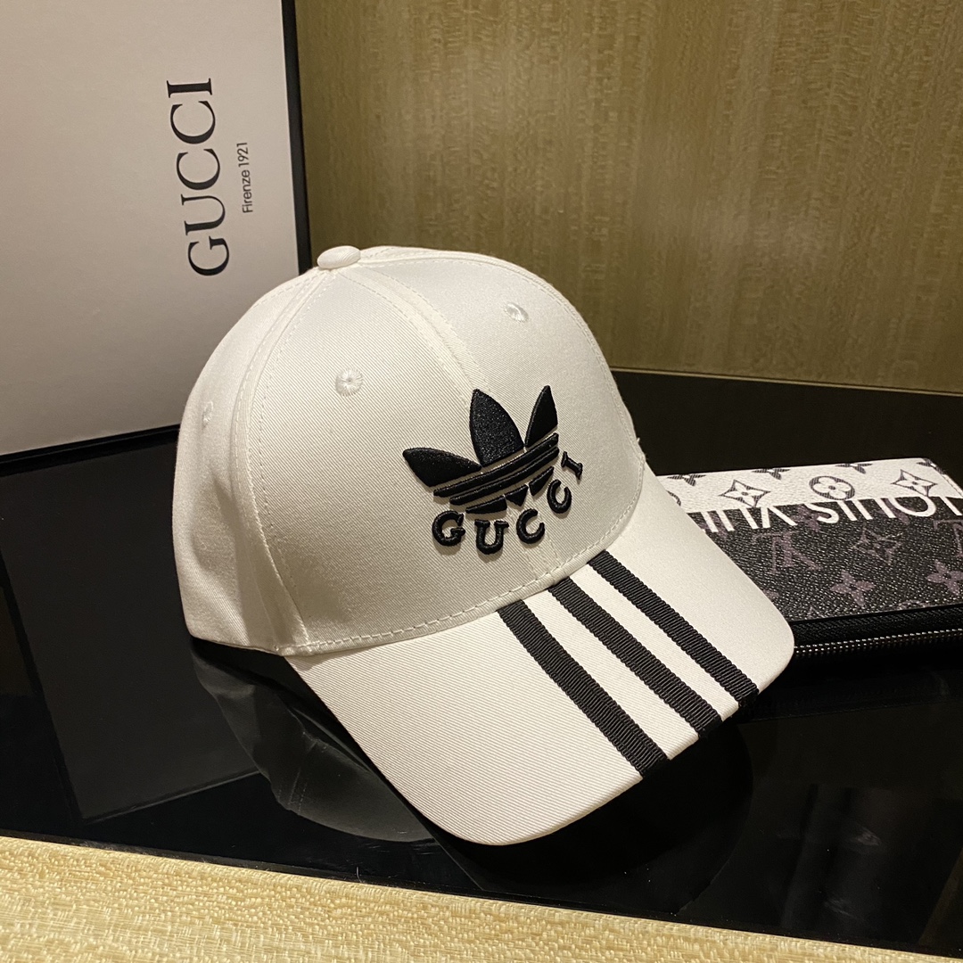 Gucci x Adidas Baseball Hat White Gucci Hat - Soul Replicas