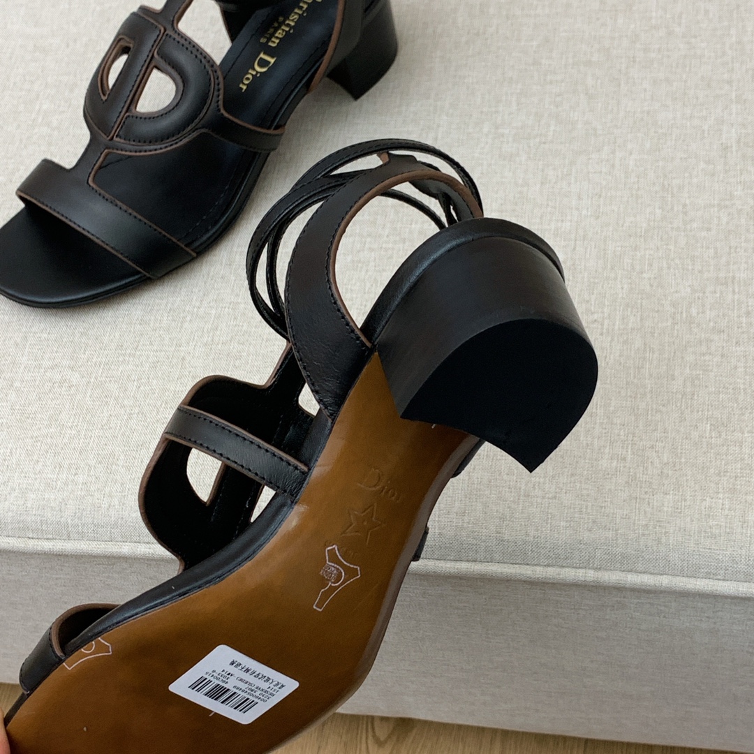 Christian Dior D Club Sandal 1.7 Inches Black For Women CD - Soul Replicas