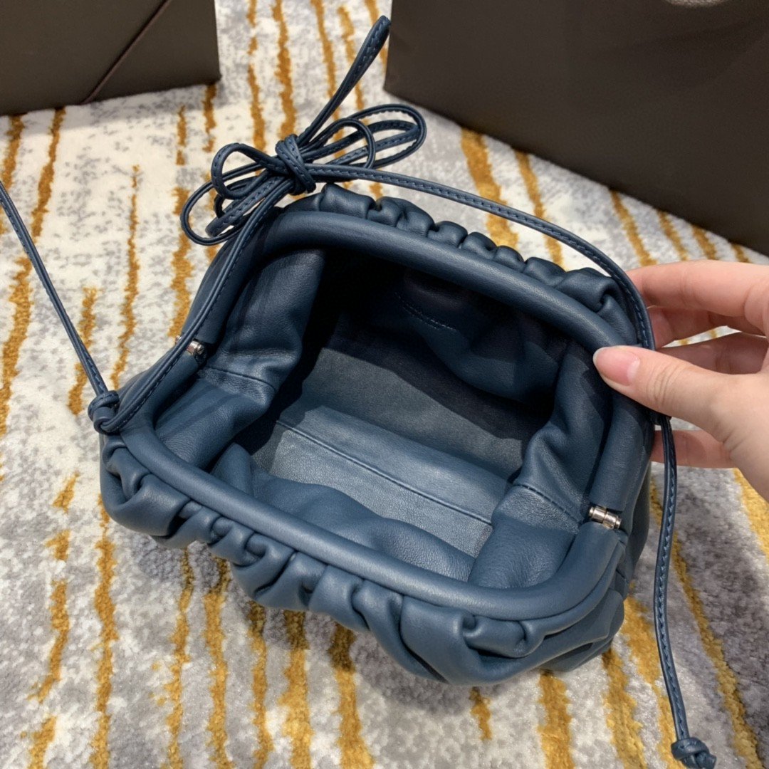 Bottega Veneta Mini Pouch For Women 8.6in/22cm In Blue - Soul Replicas