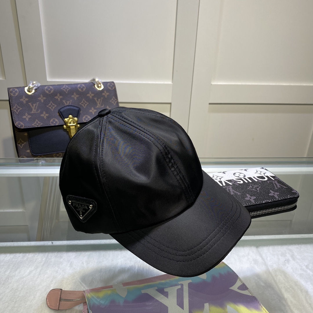 Prada Drill Baseball Cap Black Prada Cap - Soul Replicas