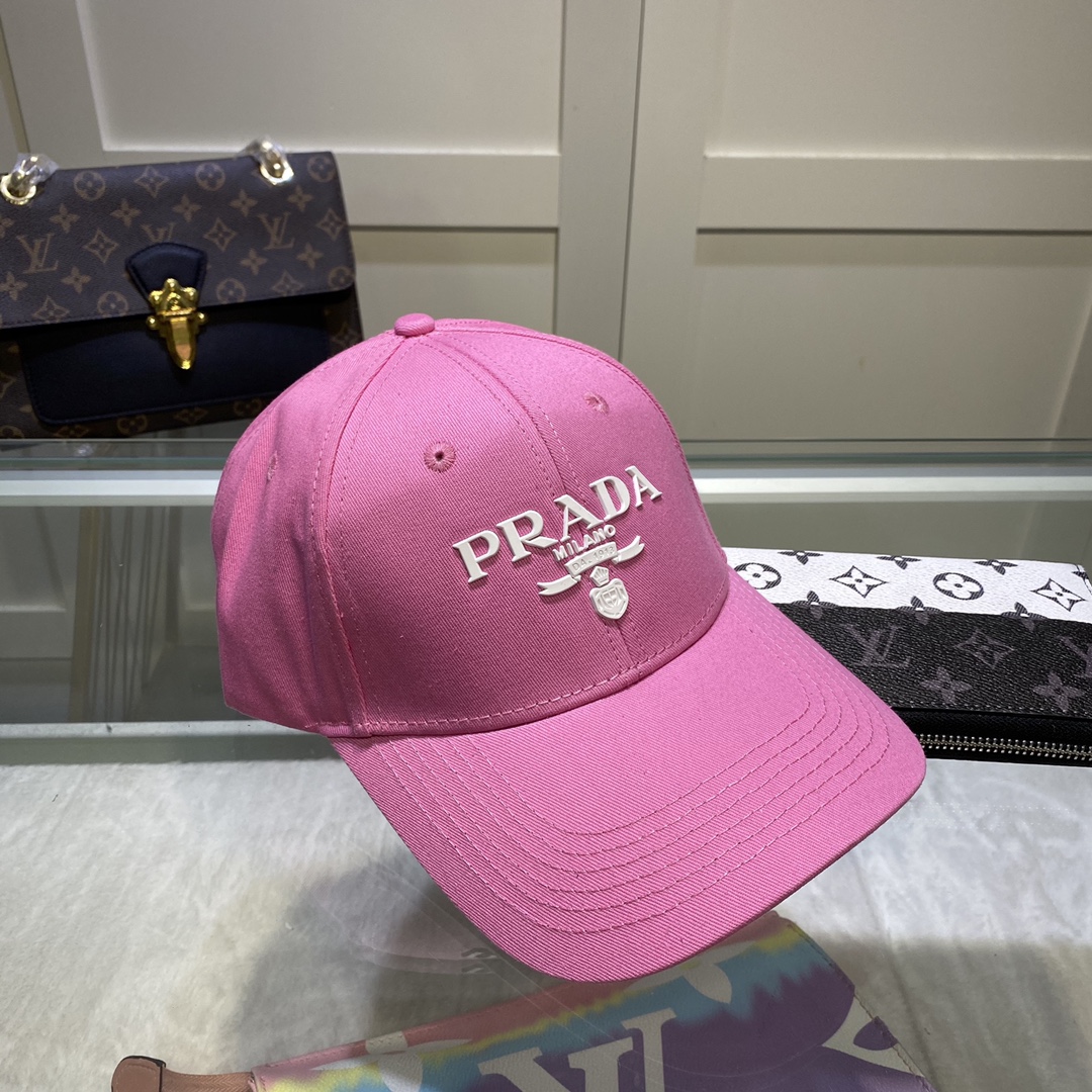 Prada Drill Baseball Cap Pink Prada Cap - Soul Replicas