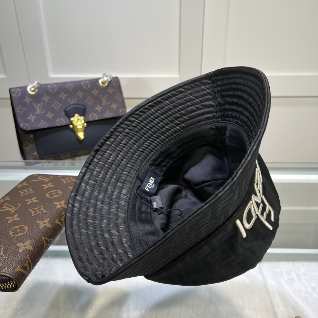 Fendi Denim Bucket Hat Black Fendi Hat - Soul Replicas