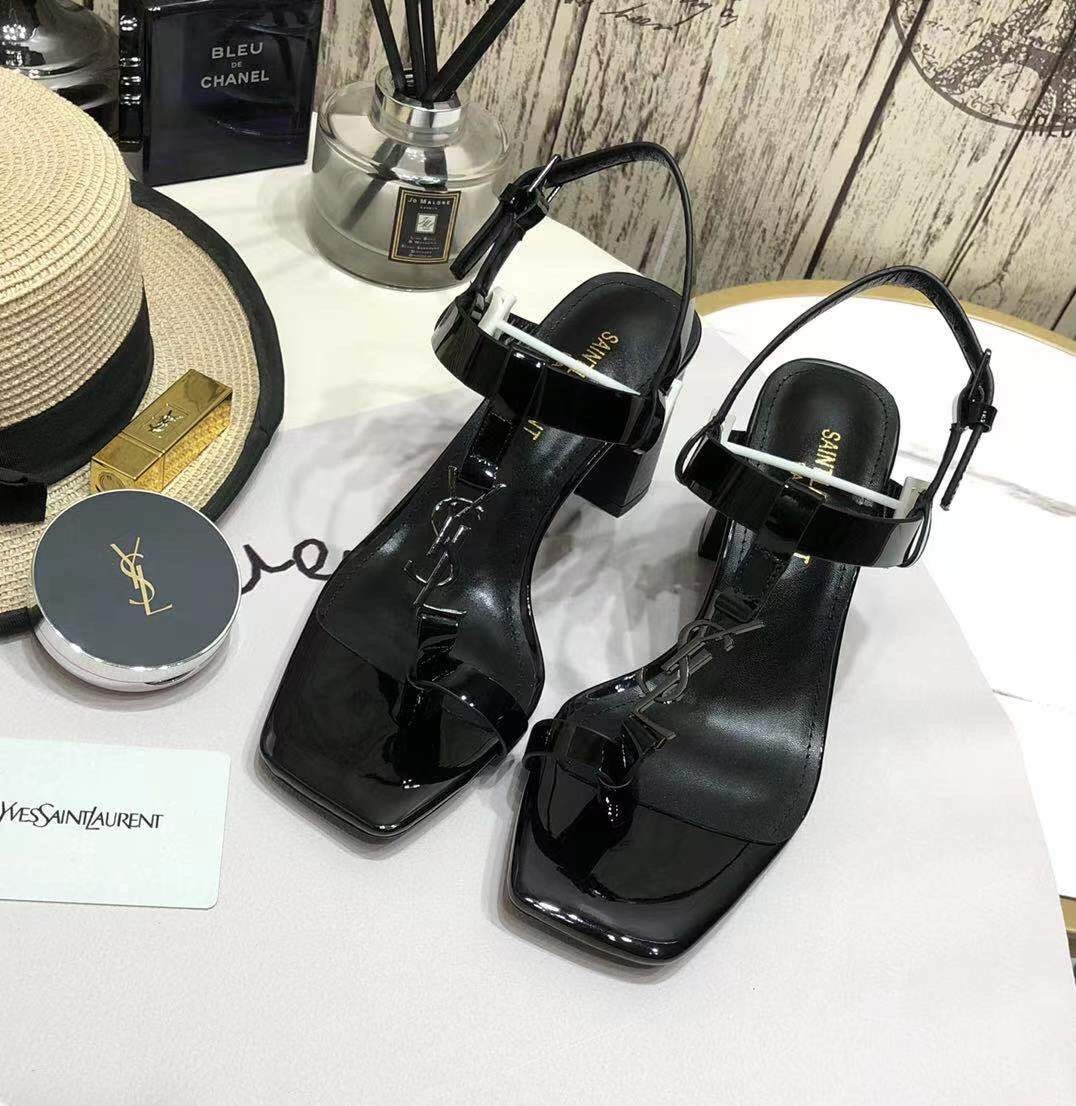 Yves Saint Laurent Women's Cassandra Heeled Sandals Black For Women YSL - Soul Replicas