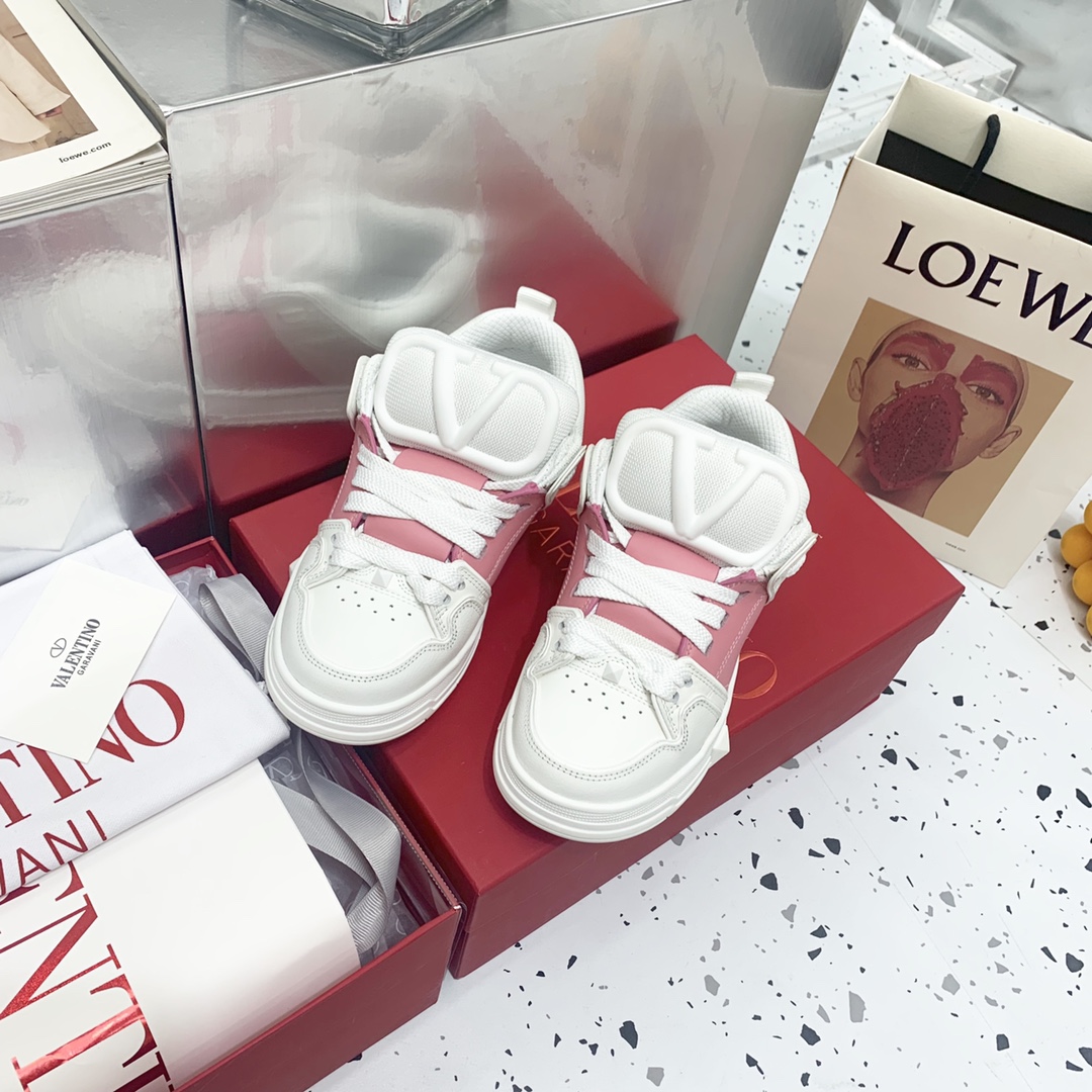 Valentino Garavani Open Skate Sneakers With Patent Band Light Pink For Women WS0FB1DXI_J42 - Soul Replicas