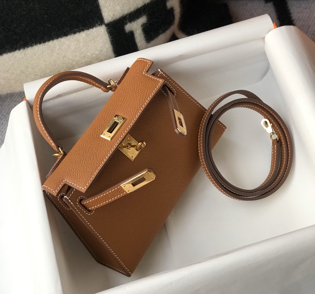 Hermes Mini Kelly 19 Sellier Epsom Brown Bag For Women. Women-s Handbags. Shoulder Bags 7.5in/19cm - Soul Replicas