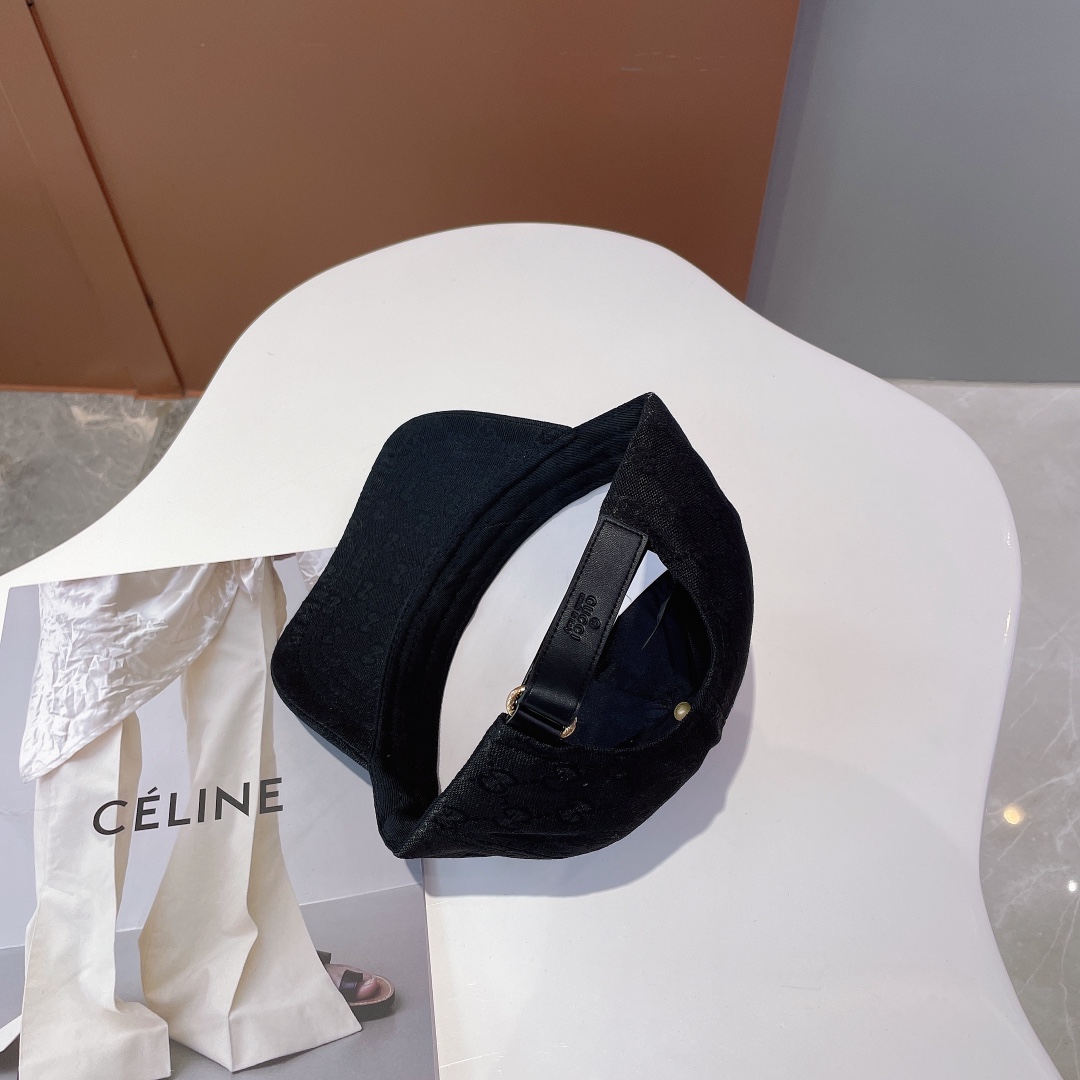 Gucci Canvas Baseball Hat With Horsebit Black Gucci Hat - Soul Replicas