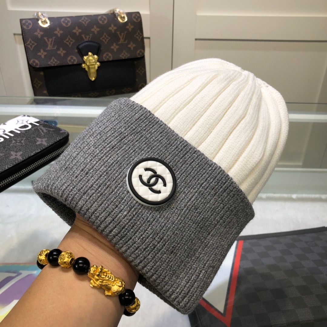 Chanel Beanie In Grey & White - Soul Replicas