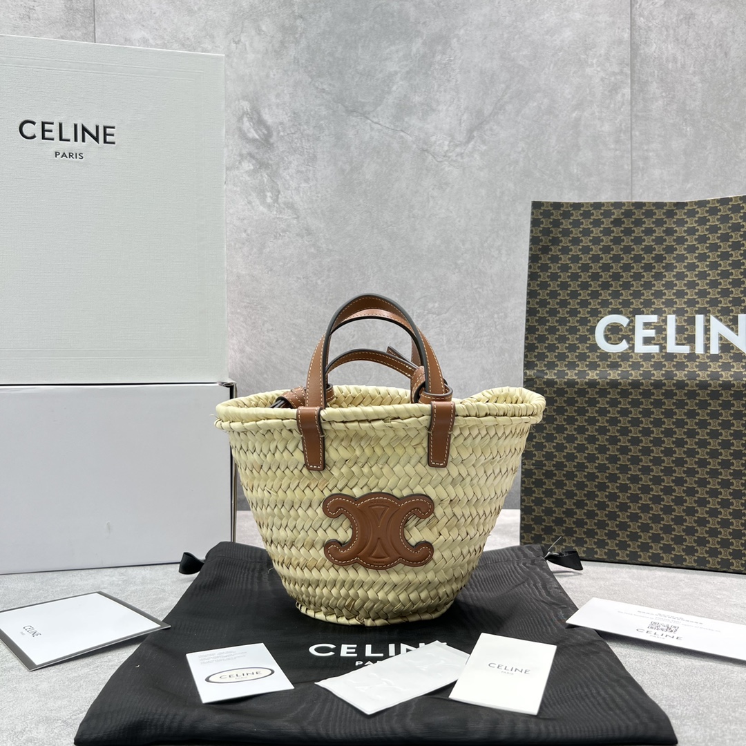 Celine Teen Triomphe Classic Pannier Tote Tan For Women 8in/20cm - Soul Replicas