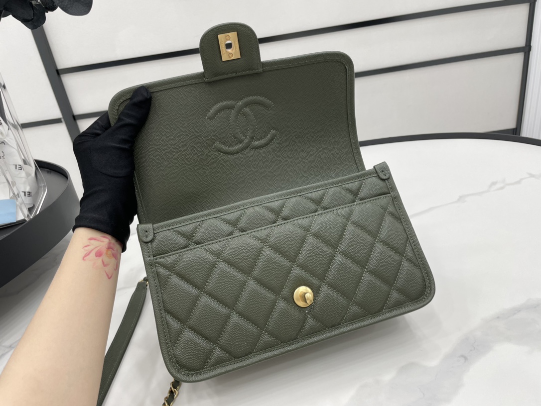 Chanel AS3653 22K Bag Dark Green For Women. Women-s Bags 9.8in/25cm - Soul Replicas