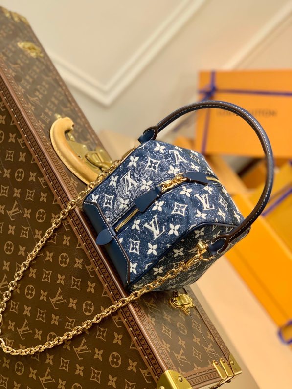 Louis Vuitton Square Bag Denim Jacquard Blue By Nicolas Ghesquiere For Women. Women-s Bags 6.3in/16cm LV M59611 - Soul Replicas