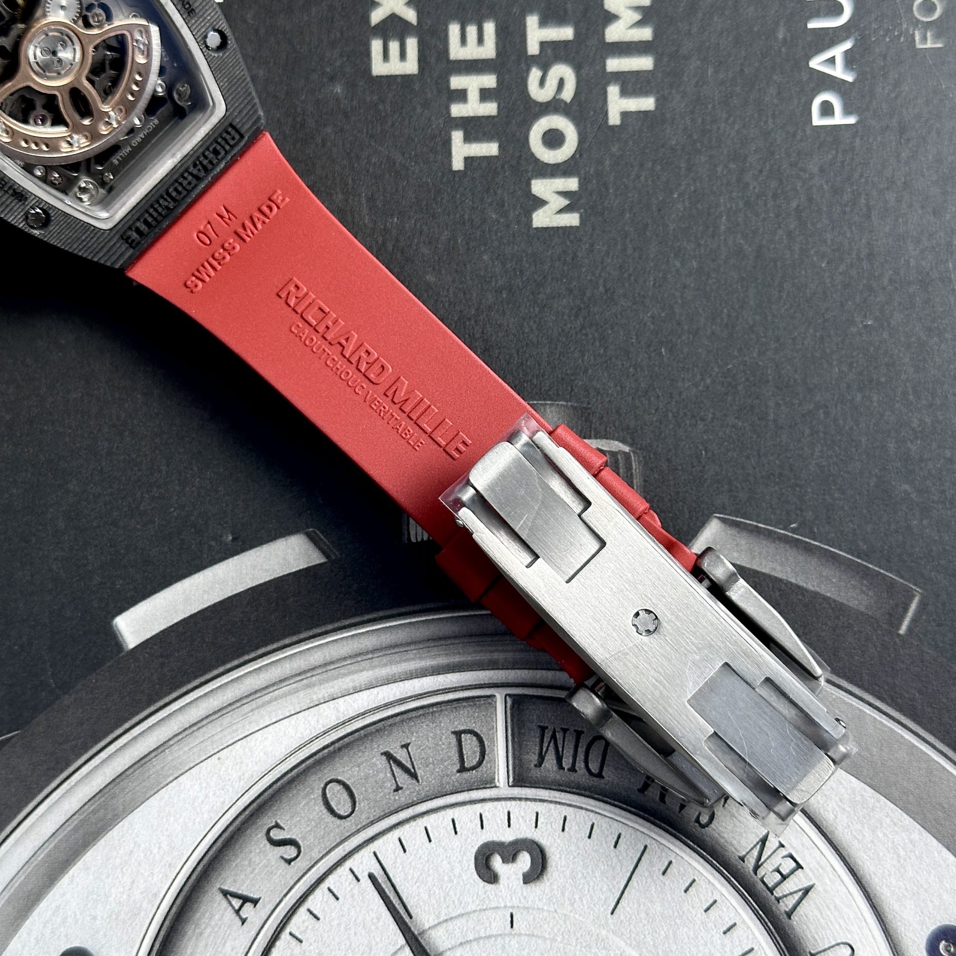 Richard Mille Replica Watch RM07-01 Black Carbon Rubber Strap 32x46mm - Soul Replicas