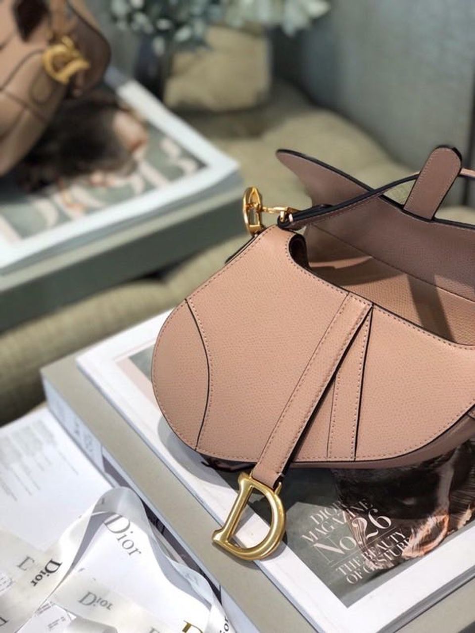 Christian Dior Saddle Bag Blush Grained For Women. Women-s Bags 19.5cm/7.6in CD - Soul Replicas