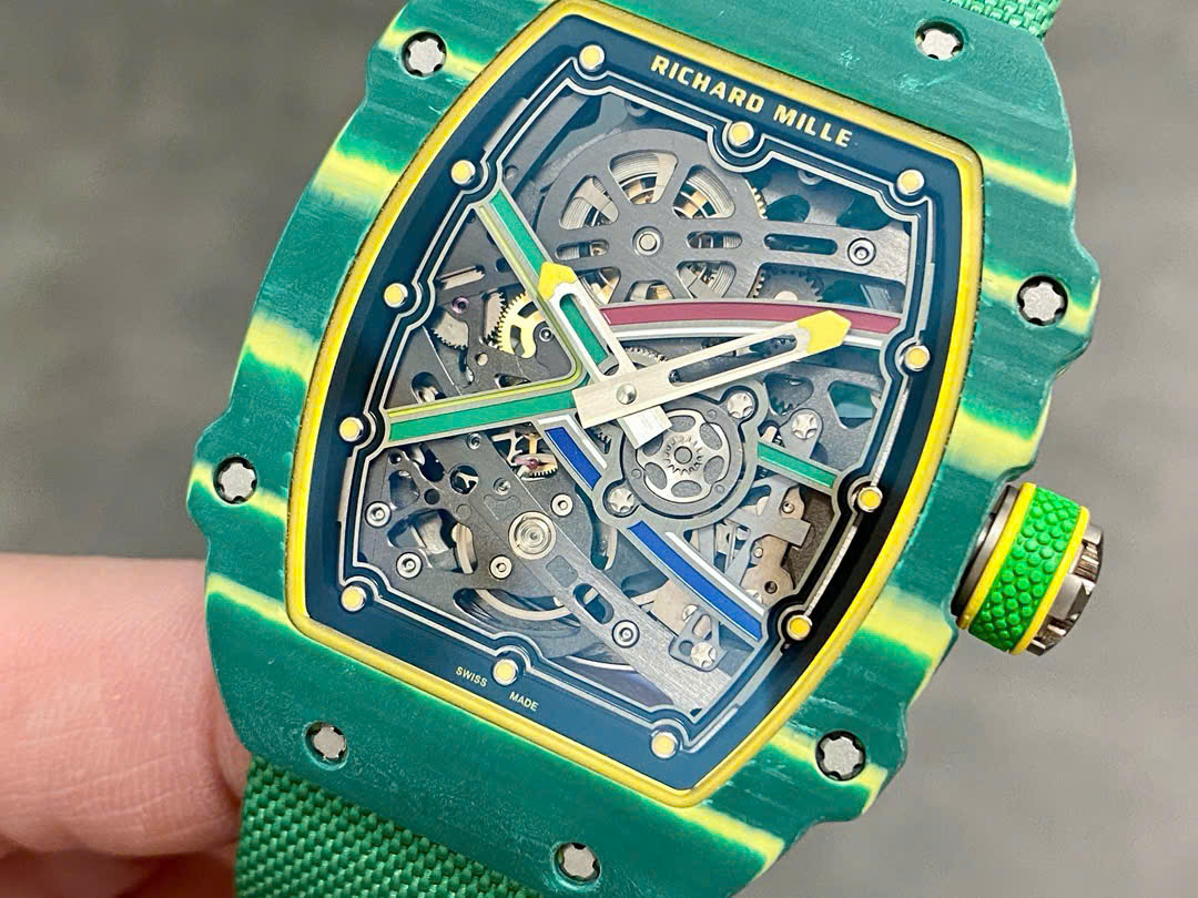 Richard Mille RM67-02 Case Green Carbon Refined Super Light 37 Grams 38.7×47.52mm - Soul Replicas