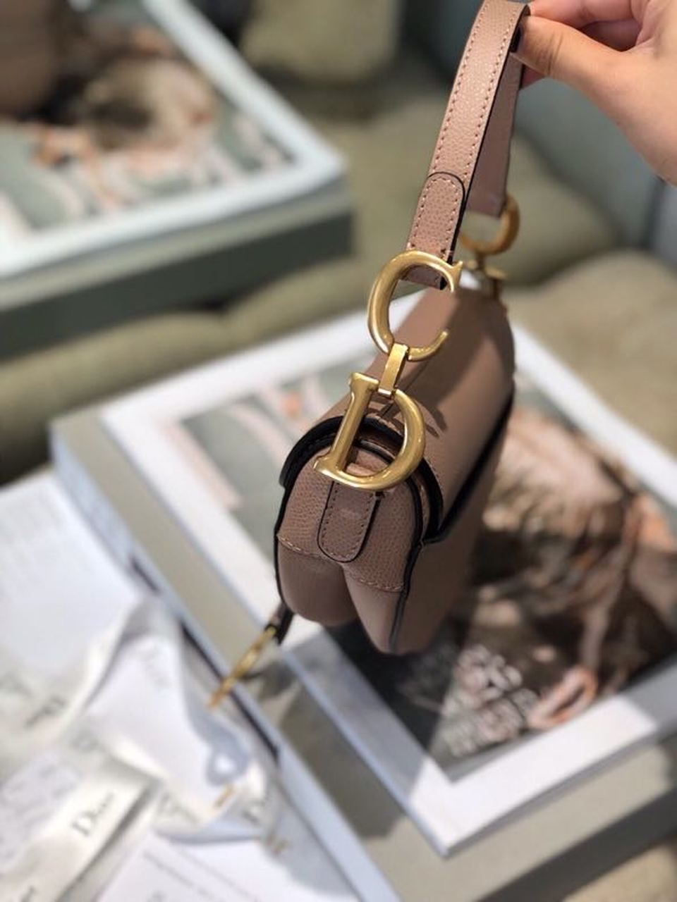 Christian Dior Saddle Bag Blush Grained For Women. Women-s Bags 19.5cm/7.6in CD - Soul Replicas