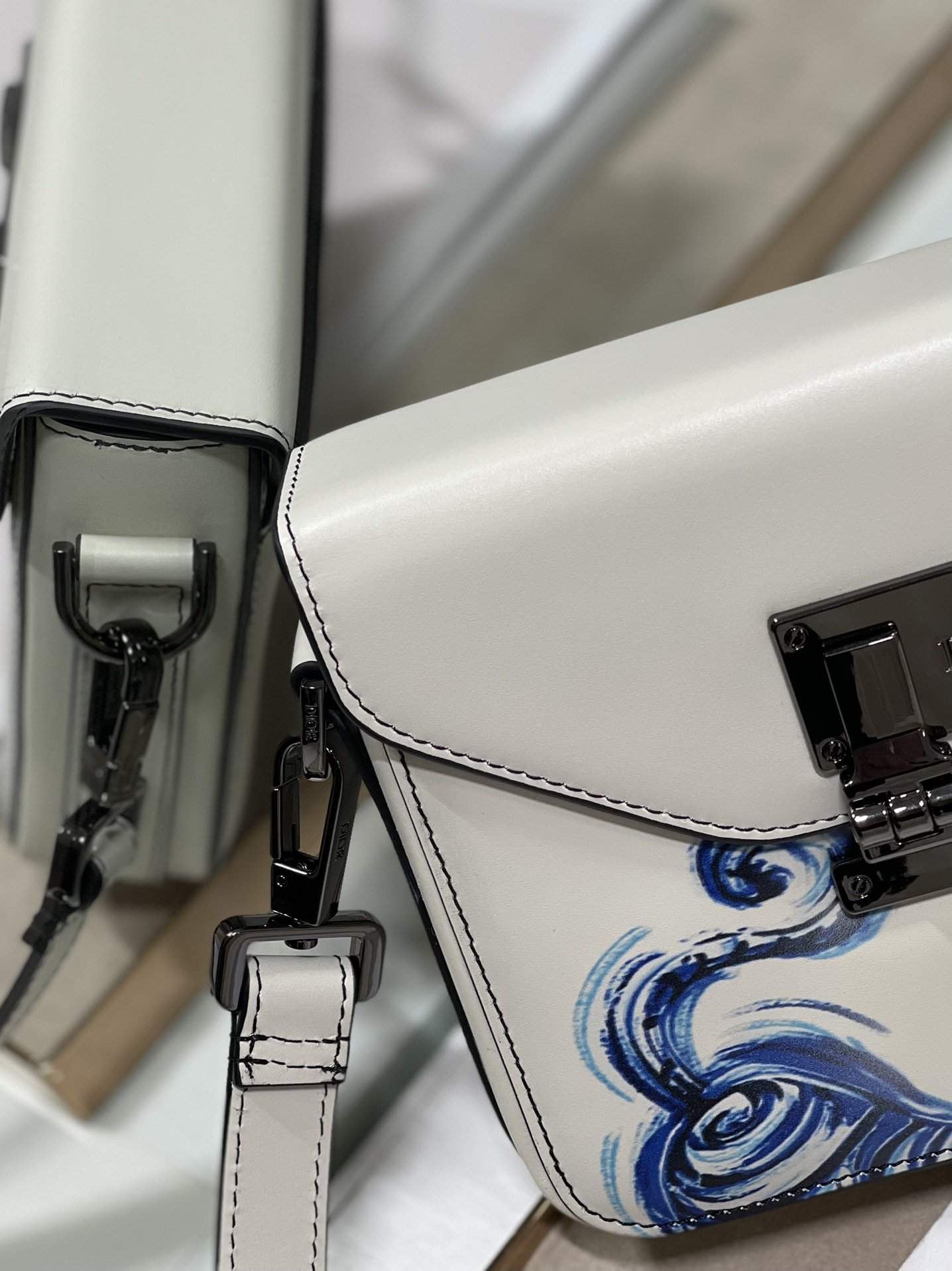 Christian Dior Lock Handbag White For Women 7.5in/19cm CD - Soul Replicas