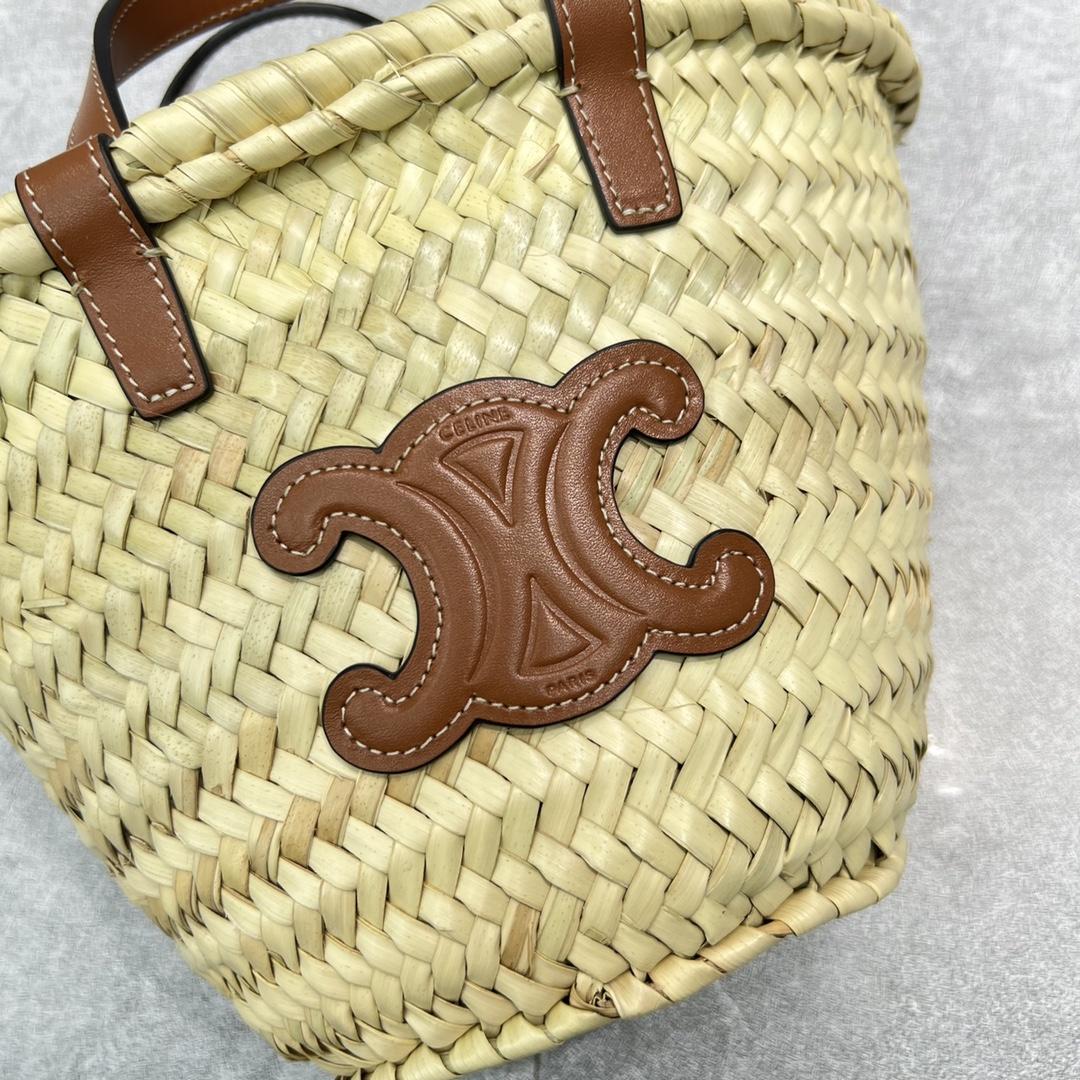 Celine Teen Triomphe Classic Pannier Tote Tan For Women 8in/20cm - Soul Replicas