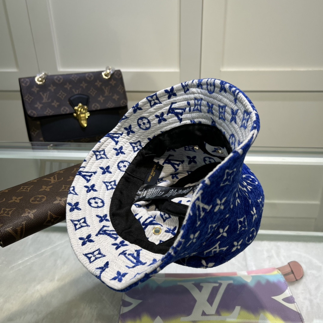 Louis Vuitton Match Bucket Hat Blue LV Cap - Soul Replicas