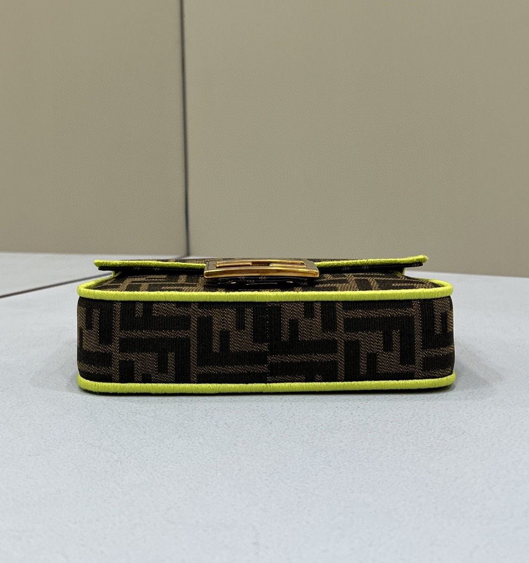 Fendi Baguette Small Brown Fabric Yellow Border Bag For Woman 18cm/7in - Soul Replicas