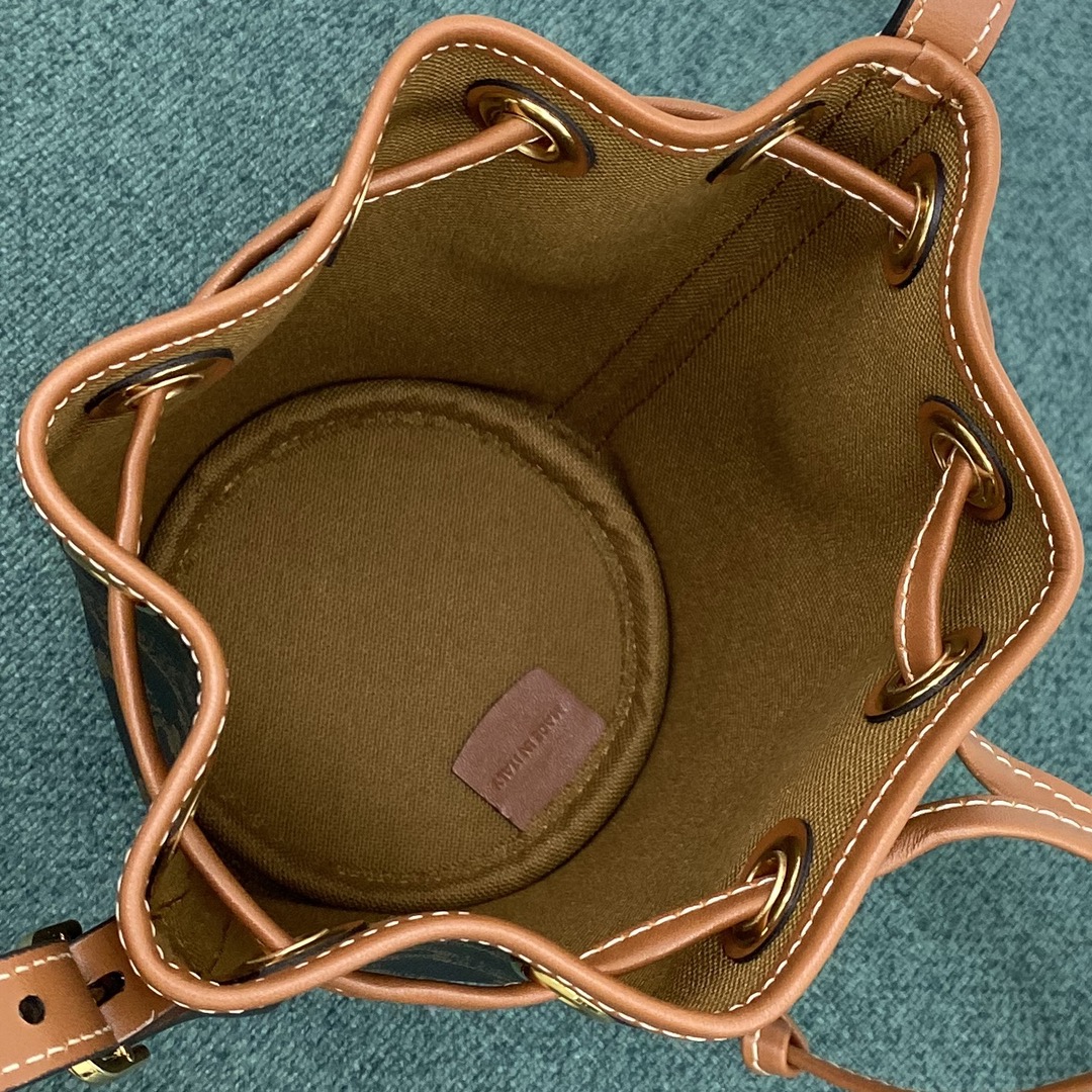 Celine Small Drawstring Bag In Trimphe Canvas Brown For Women 7.9in/20cm 191142BZJ-04LU - Soul Replicas