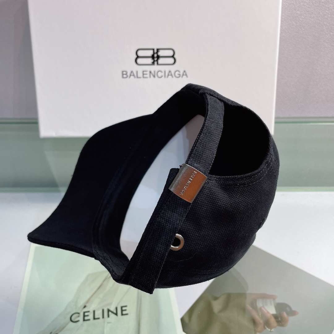 Balenciaga Logo Front Cap In Black - Soul Replicas