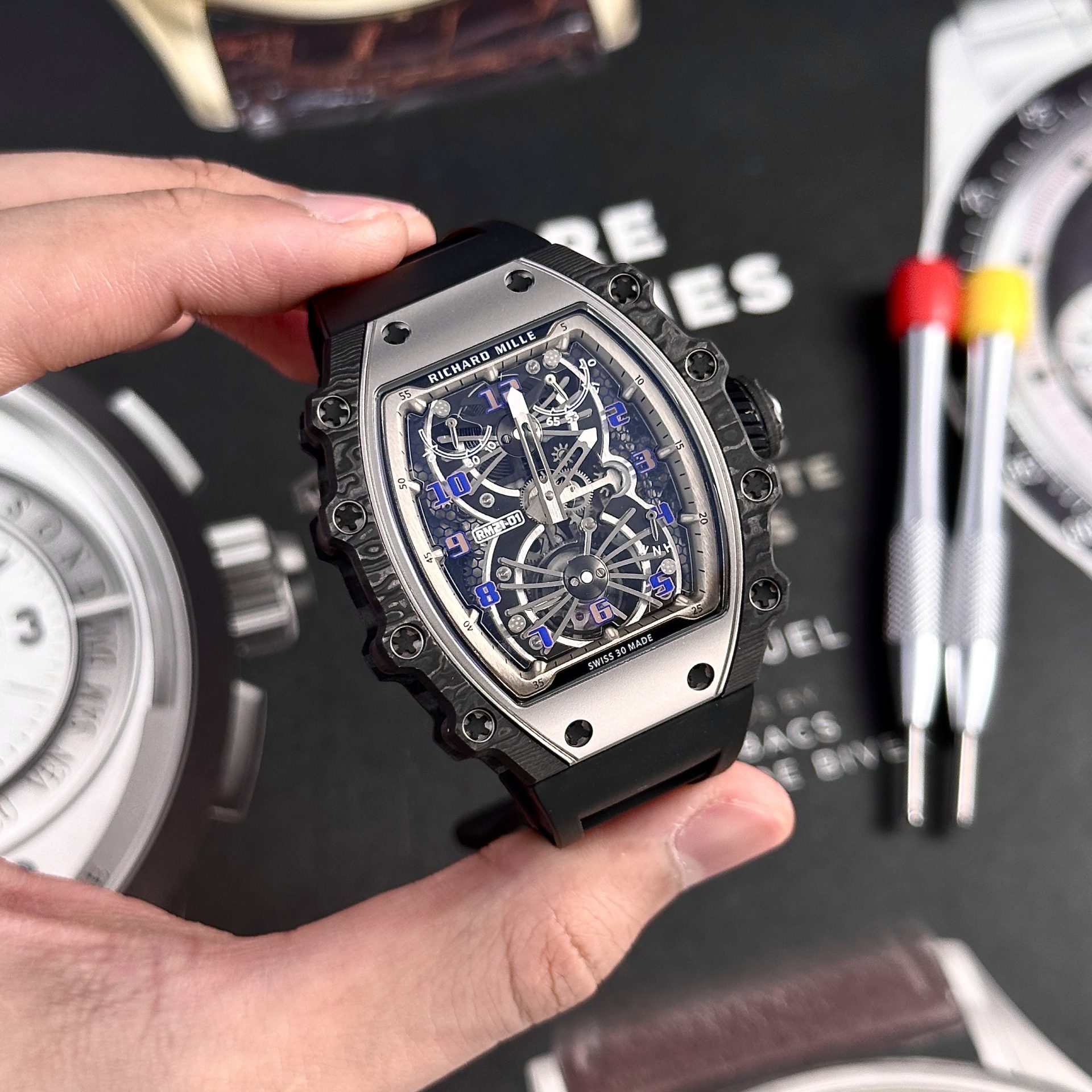 Richard Mille Replica Watch RM21-02 Tourbillon Aerodyne Rubber Strap 43mm - Soul Replicas