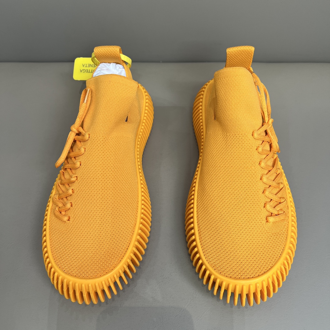 Bottega Veneta Men's Ripper Slip-ons Tech Knit Sneakers Orange For Men 690112 - Soul Replicas