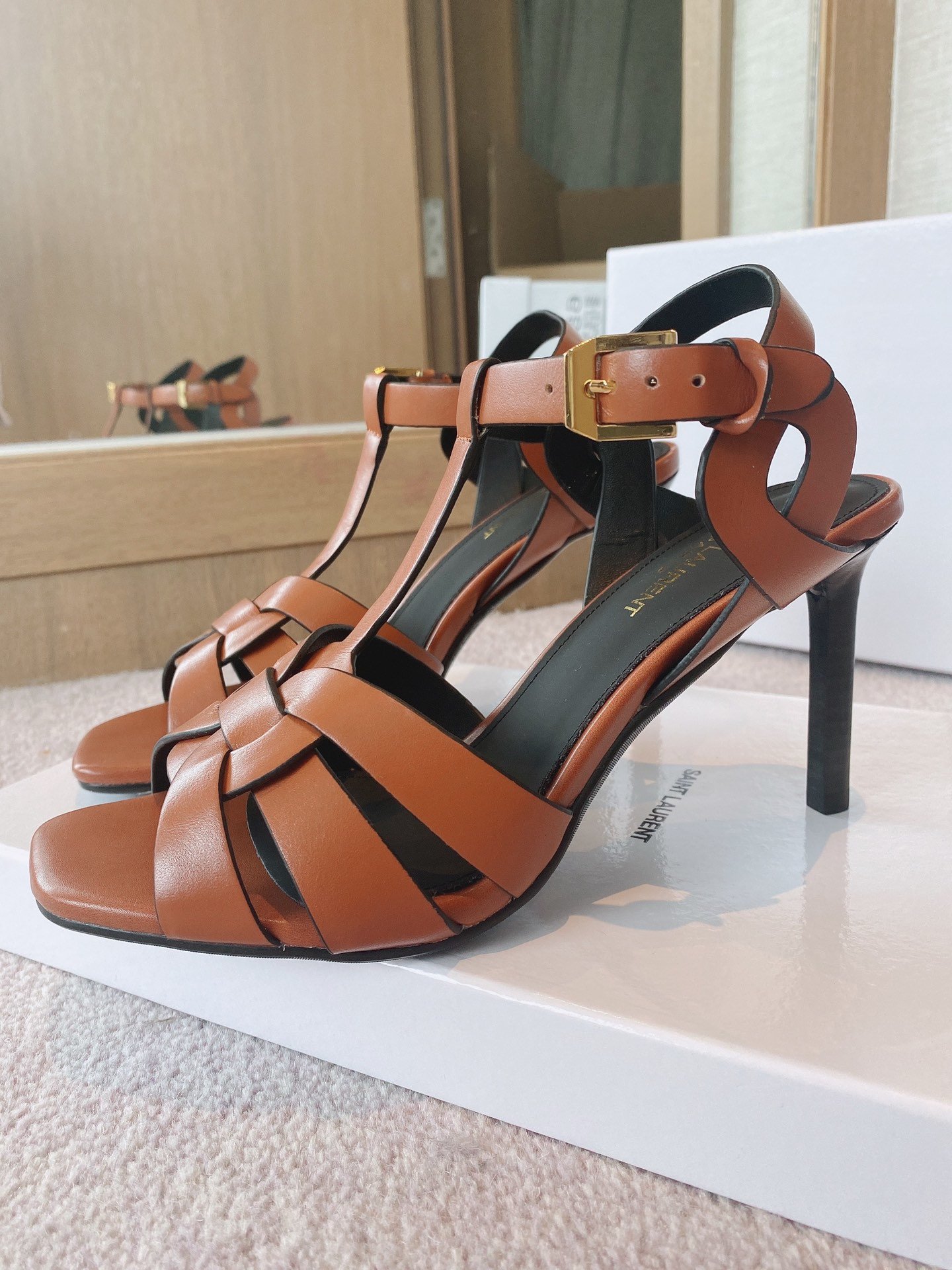 Yves Saint Laurent Women's Tribute Sandals Brown For Women YSL - Soul Replicas