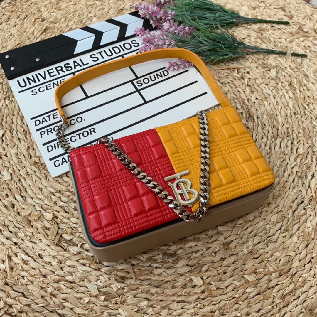 Burberry Horseferry Print Quilted Small Lola Bag Monogram Red And Orange For Women. Women-s Bags 9in/23cm - Soul Replicas