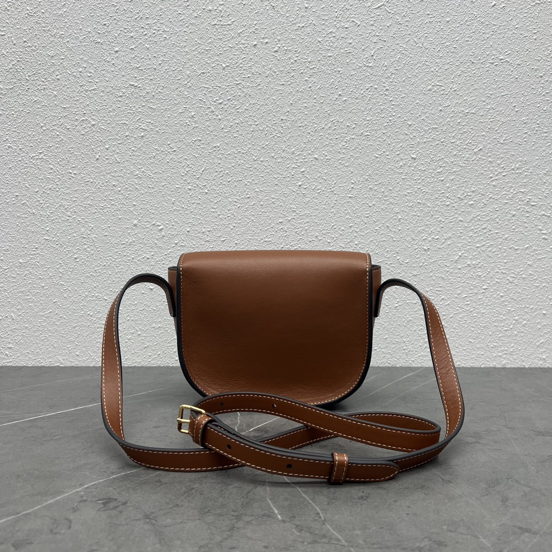 Celine Folco Cuir Triomphe With Studs Brown For Women 7in/19cm 198263DU9.04LU - Soul Replicas