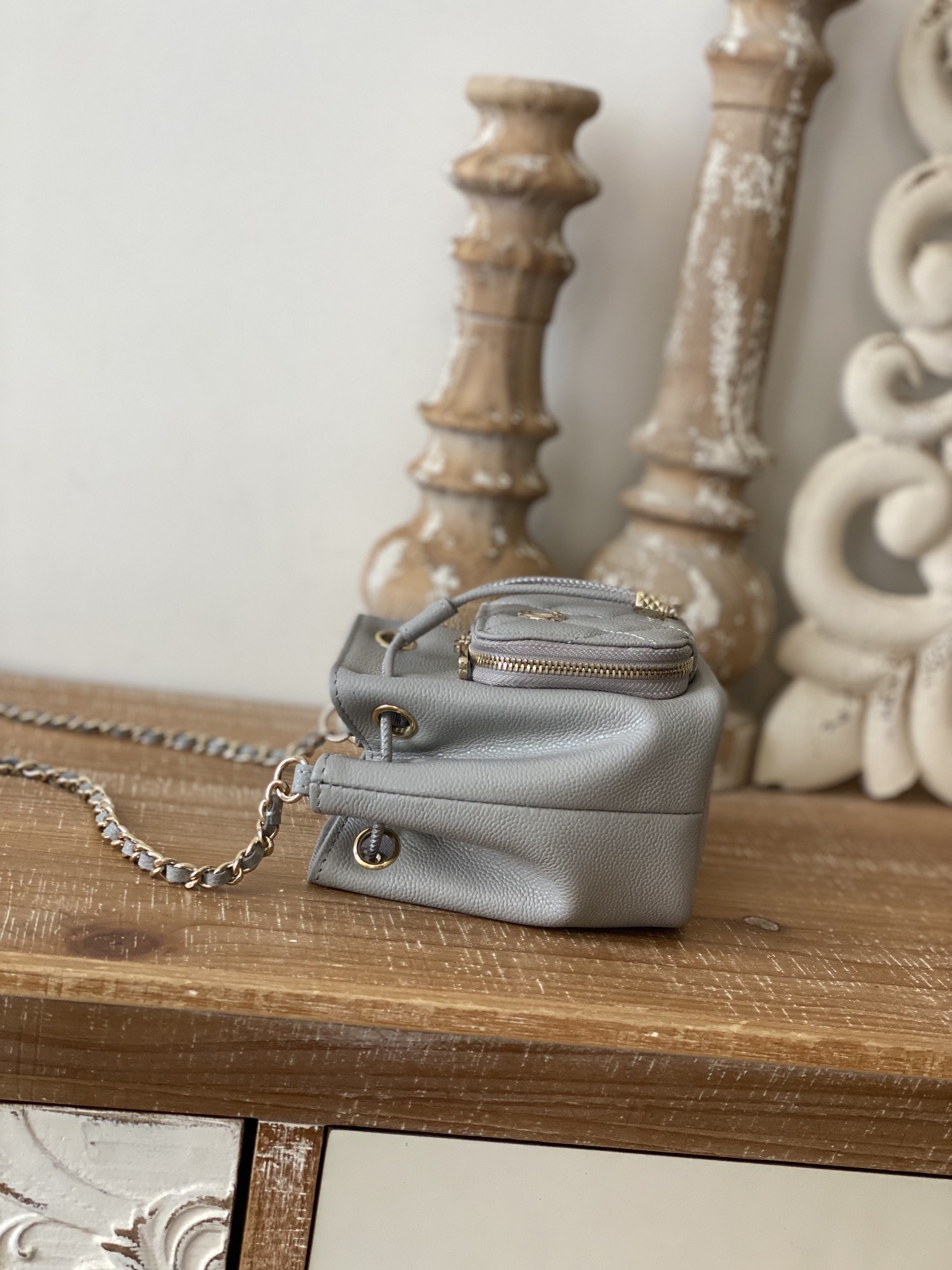 ChanelMini Bucket Bag With Strap Gray For Women. Women-s Bags 4.9in/12.5cm - Soul Replicas