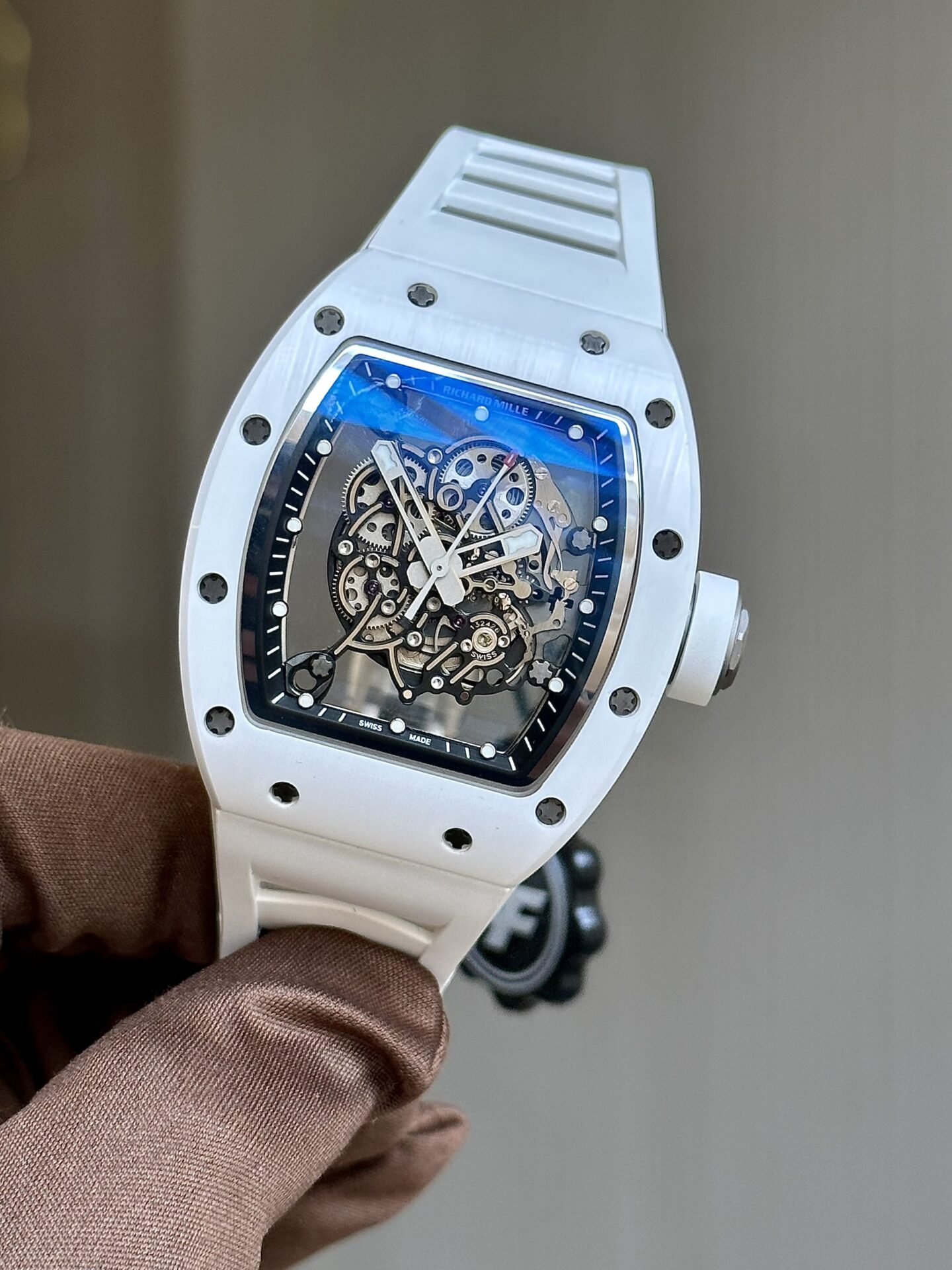 Richard Mille RM055 Bubba Watson Replica Watch Ceramic White Black Dial BBR Factory 45mm - Soul Replicas