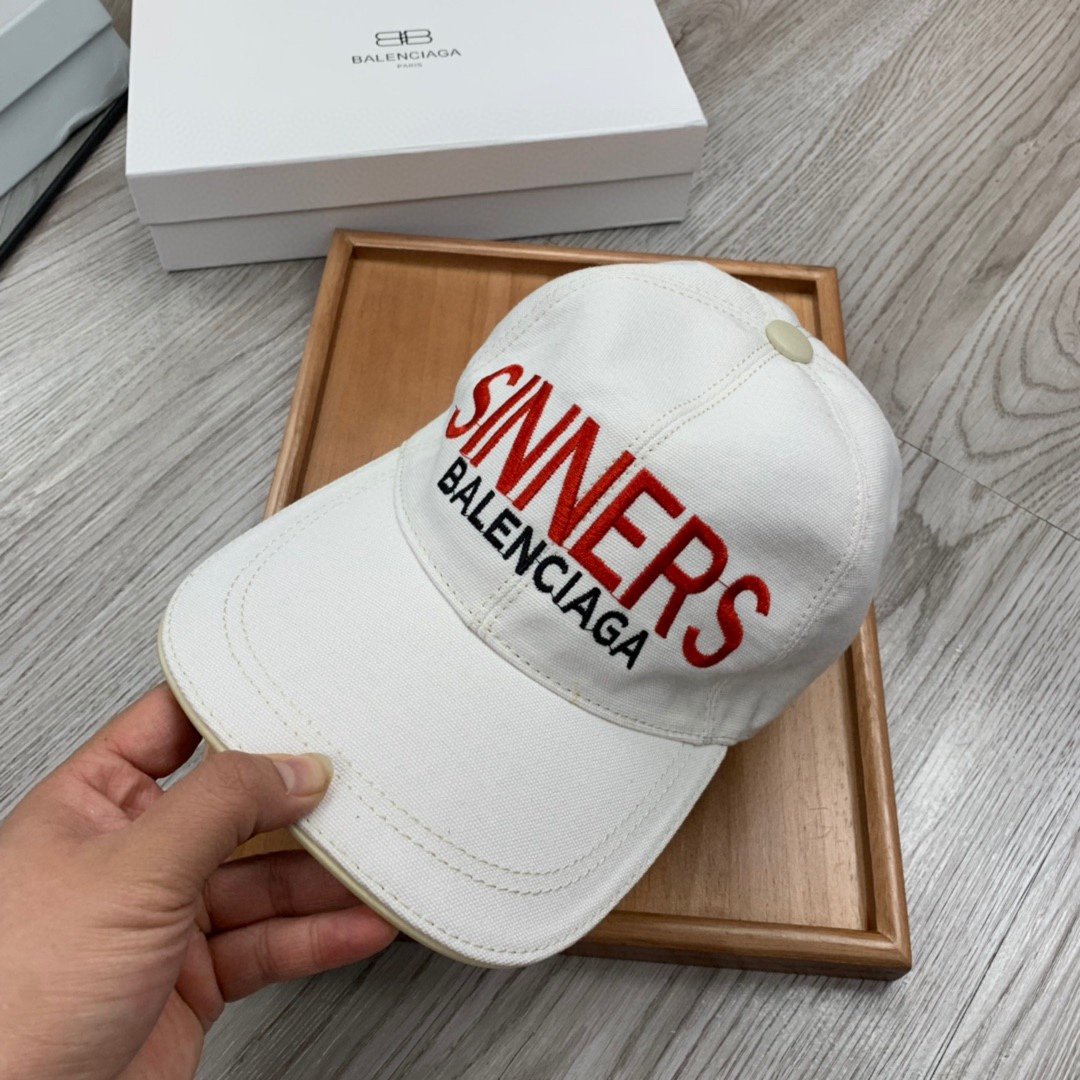 Balenciaga Logo Cap In White - Soul Replicas