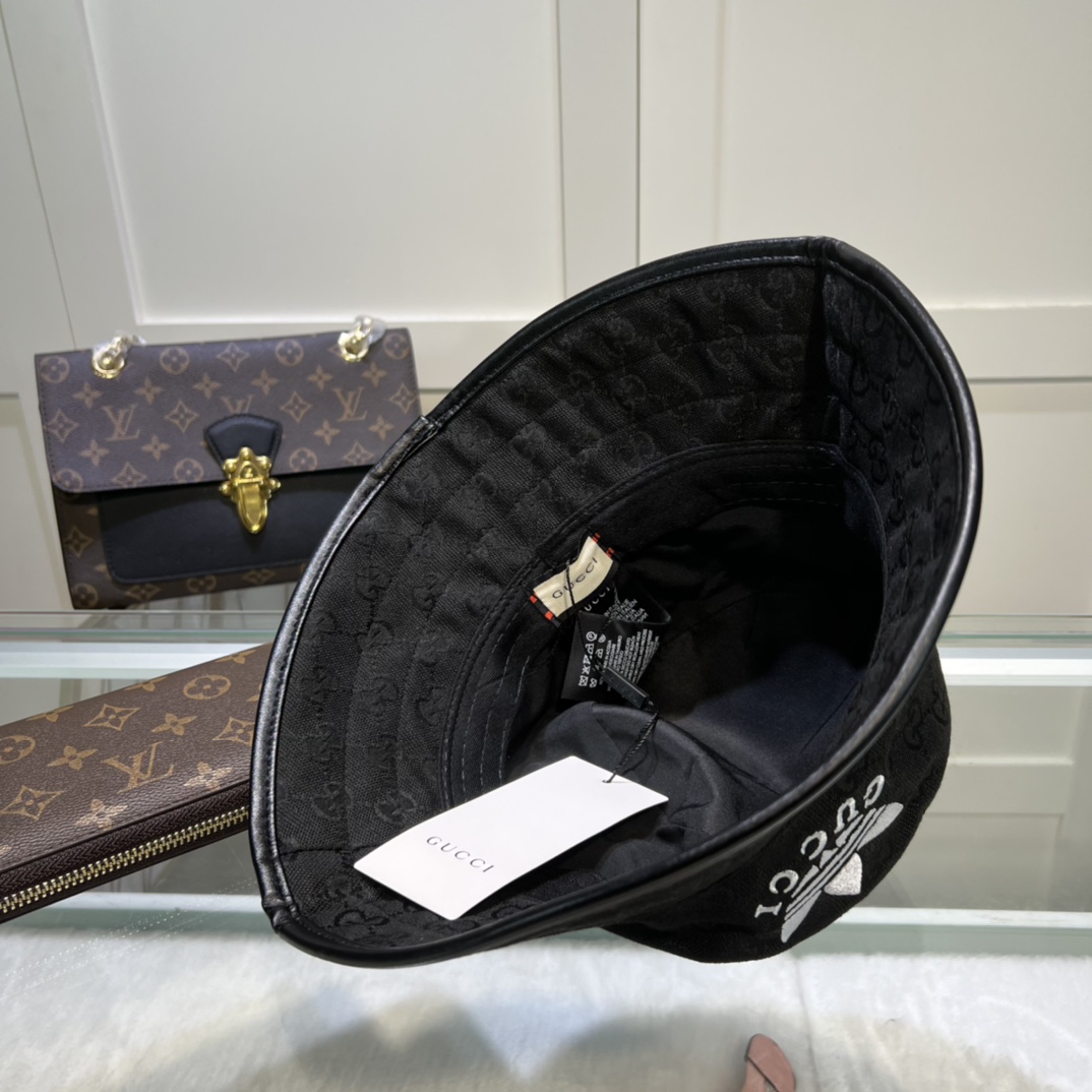Gucci x Adidas Bucket Hat Black Gucci Hat - Soul Replicas