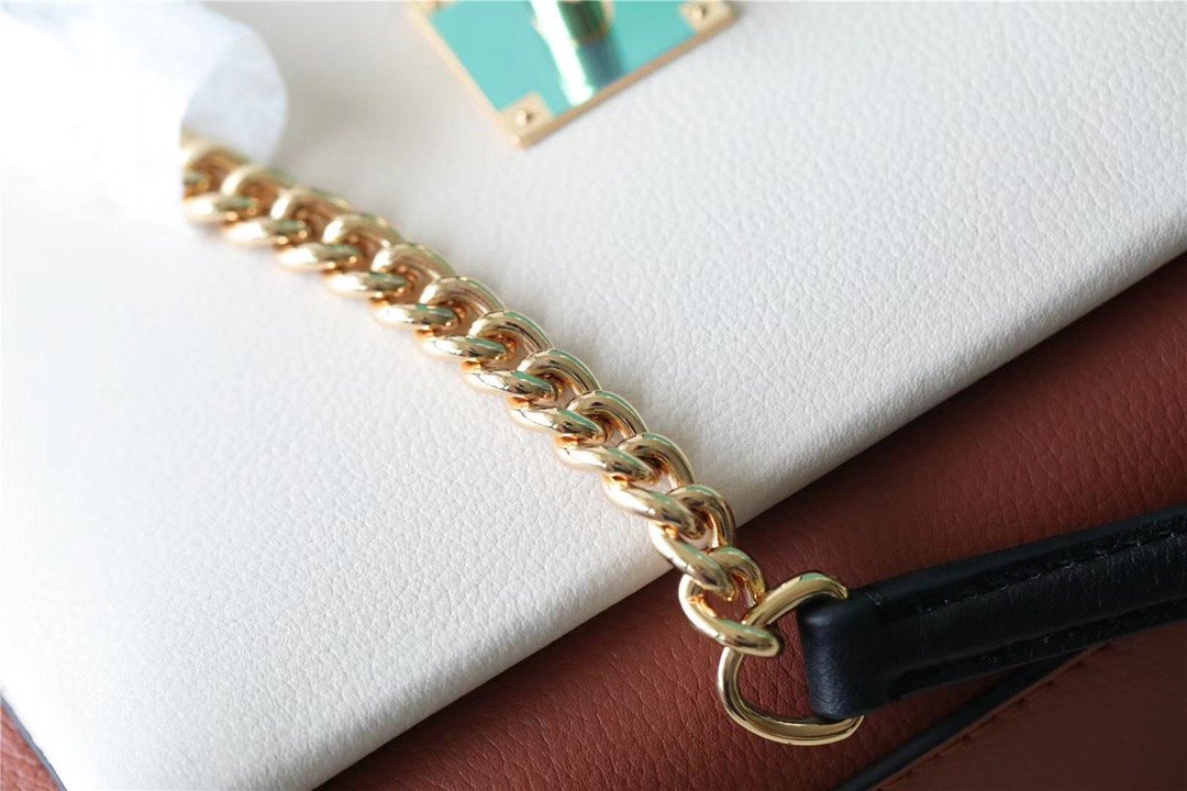 Louis Vuitton Mylockme Chain Bag Brown/ Quartz White For Women. Women-s Handbags. Shoulder and Crossbody Bags 8.9in/22.5cm LV - Soul Replicas