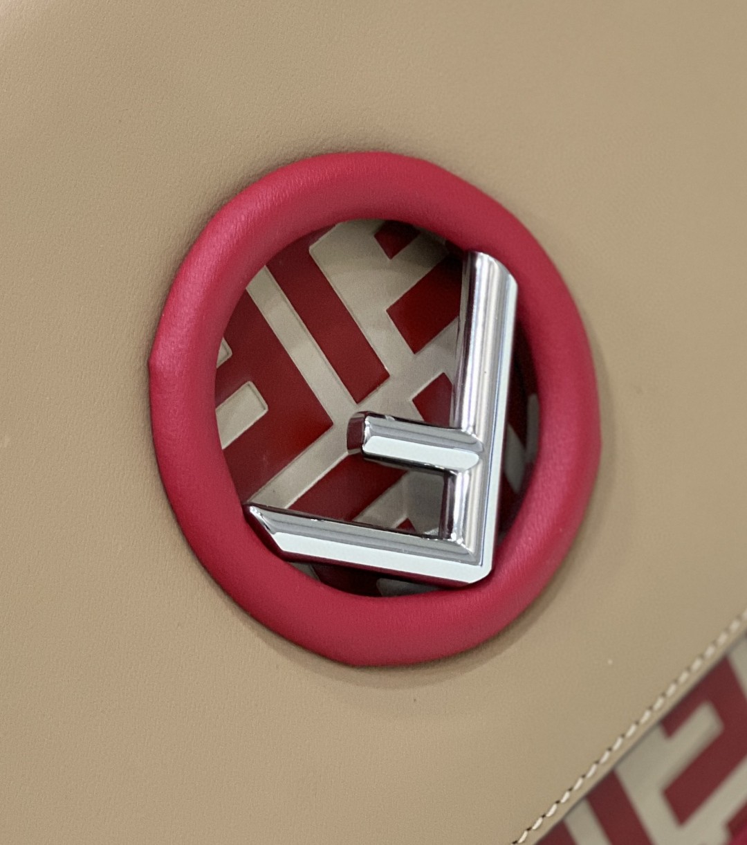 Fendi Kan I F Medium Brown and Red Bag For Woman 18cm/7in - Soul Replicas