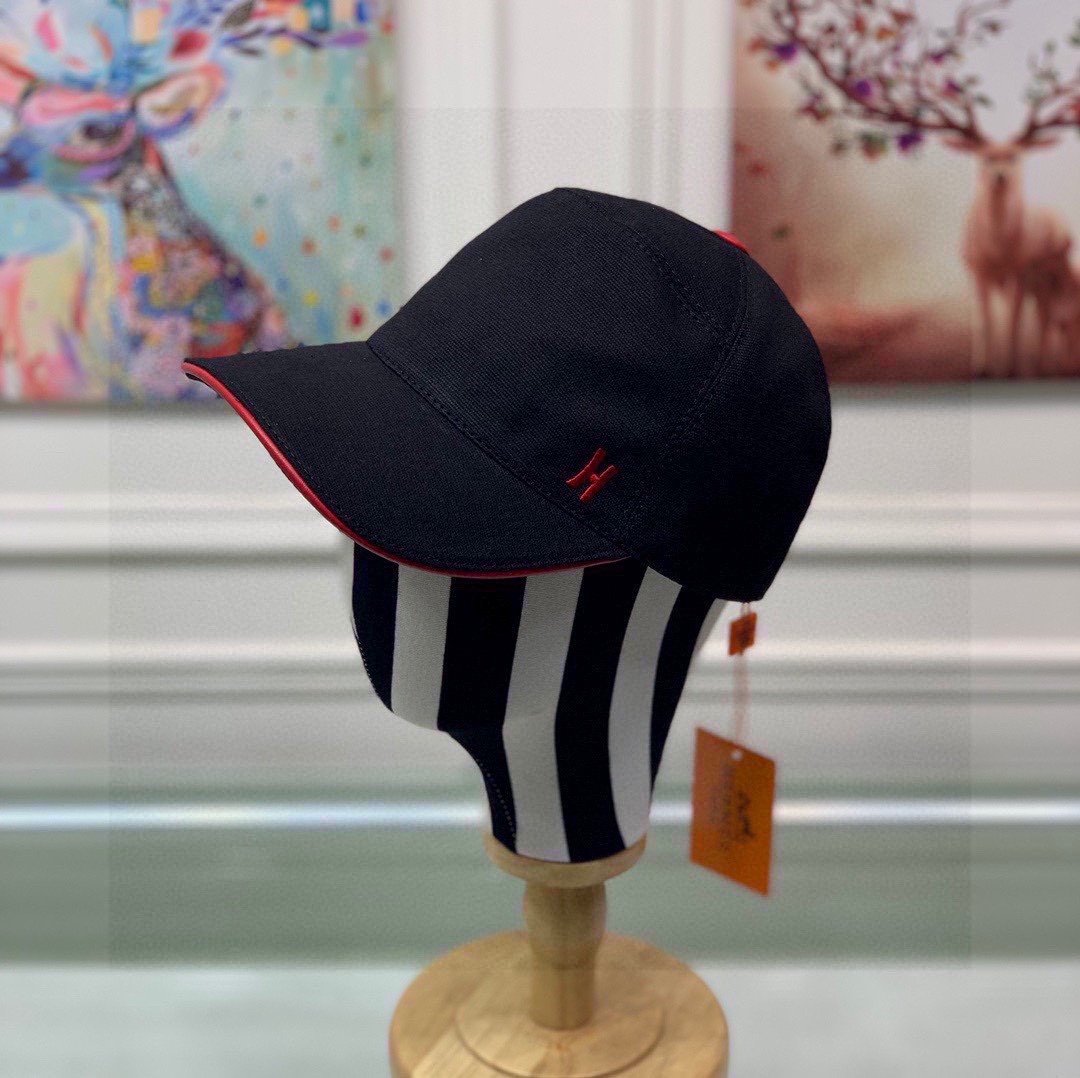 Hermes Davis H Primavera Cap Black Hermes Cap - Soul Replicas